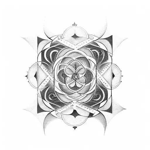Create a tattoo design that represents the connection between sacred geometry and LSD tattoo design idea