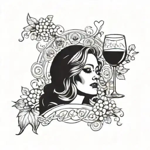 I drink wine Adele tattoo design idea