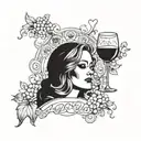 I drink wine Adele tattoo design idea