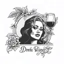 I drink wine Adele tattoo design idea
