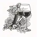 I drink wine Adele tattoo design idea