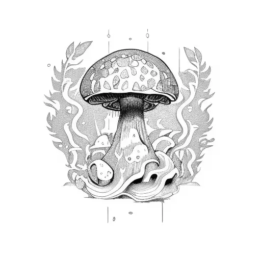 mushroom warrior tattoo design idea