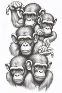3 wise monkeys tattoo design idea