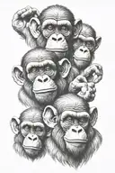 3 wise monkeys tattoo design idea