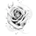 5 roses and native American  tattoo design idea