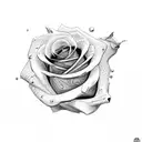 5 roses and native American  tattoo design idea