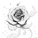 5 roses and native American  tattoo design idea