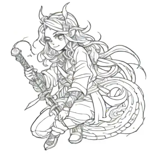 girl demon slayer anime inspired tattoo tattoo design idea