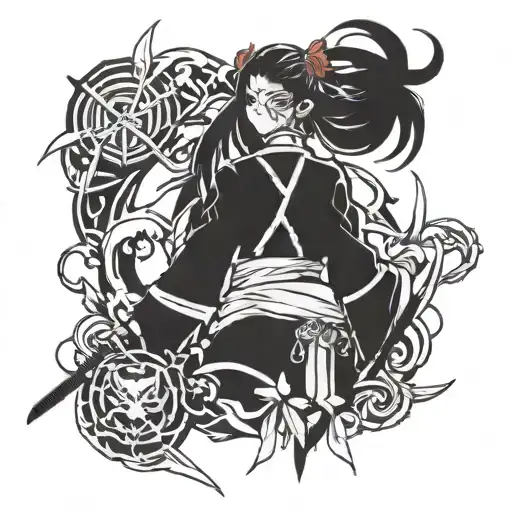 girl demon slayer tattoo design idea