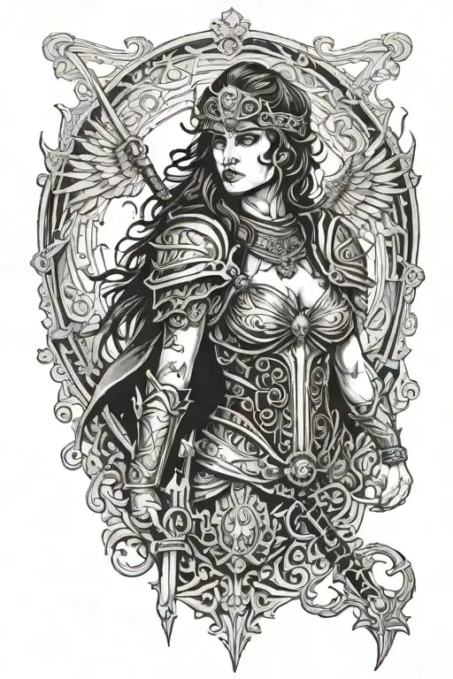 Valkyrie warrior tattoo design idea
