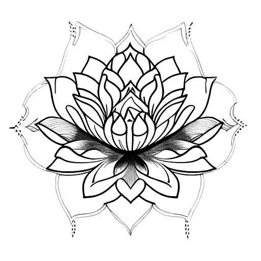 Karma spinal tattoo with a lotus at the top tattoo design idea
