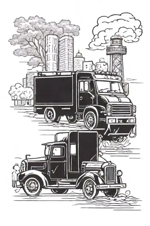 come to canada, drive truck, hard work, toronto, father died in 2012 tattoo design idea