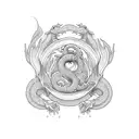 Ouroboros dragon tattoo design idea
