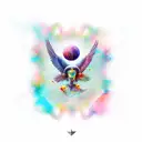 Icarus fall tattoo design idea