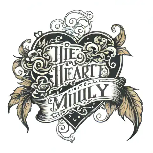 heart and milly name written tattoo design idea