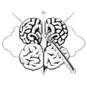heart, brain and sword tattoo design idea