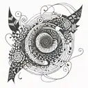spiral witg the phrase it's not a loop it's a spiral tattoo design idea