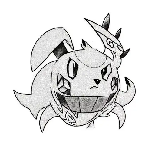 A mashup tattoo design featuring a Pokemon character and a League of Legends character tattoo design idea