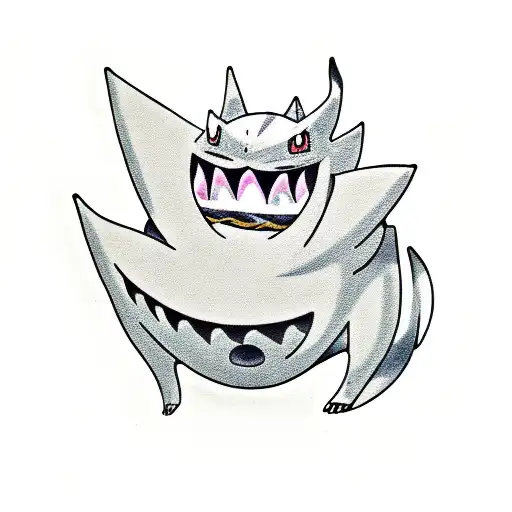 Pokemon gastly gengar haunter  tattoo design idea