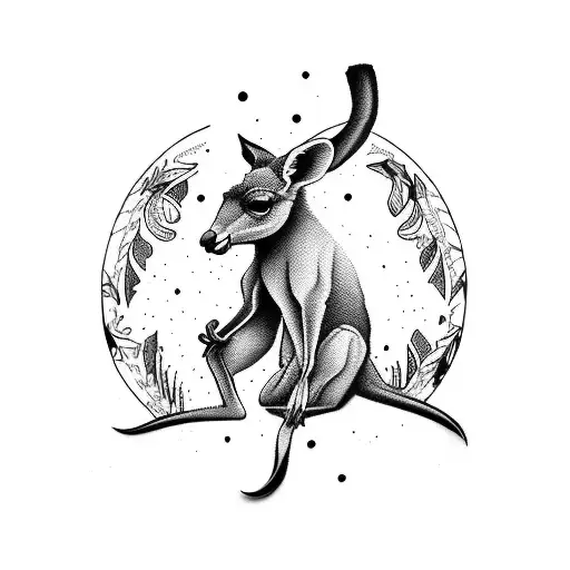 Roadkill Kangaroo  tattoo design idea