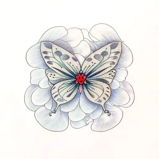 clover with butterflys tattoo design idea