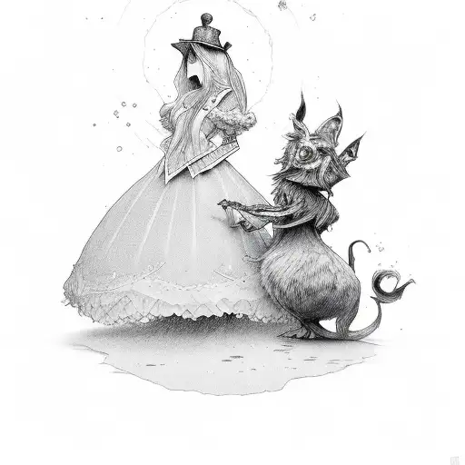Alice wonderland tattoo design idea