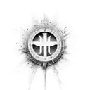 roman numeral 7 splatter art tattoo design idea