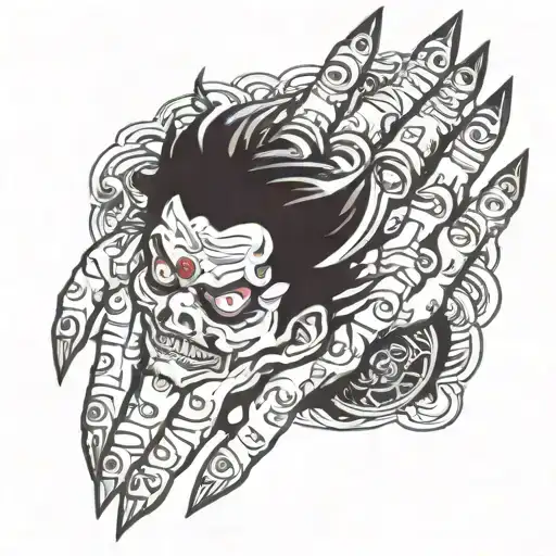 Demonic hand with scissors tattoo design idea