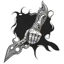 Demonic hand with scissors tattoo design idea