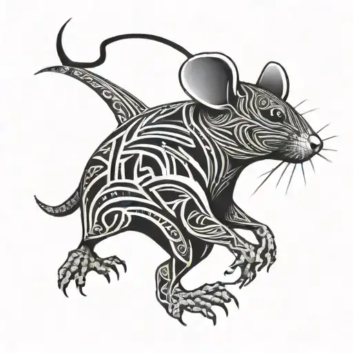 rat in suit tattoo design idea