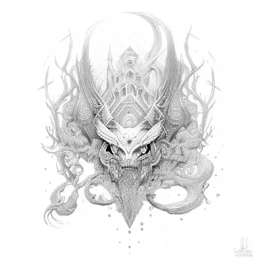 order and chaos with strength tattoo design idea