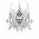 order and chaos with strength tattoo design idea