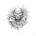 order and chaos with strength tattoo design idea