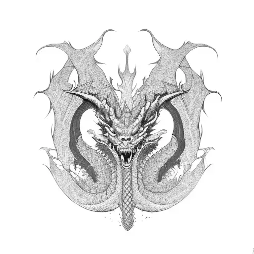 Dragon camouflage pattern tattoo design idea