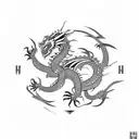 Dragon camouflage pattern tattoo design idea