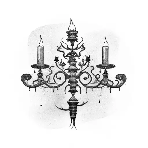 vintage book (spine facing out) with an old candelabra or single long candle with wax dripping  tattoo design idea