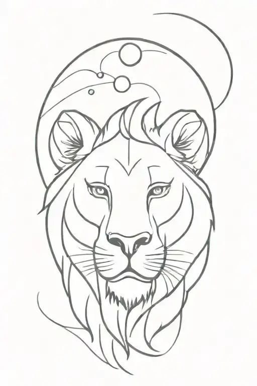 nala lion looking at a moon tattoo design idea