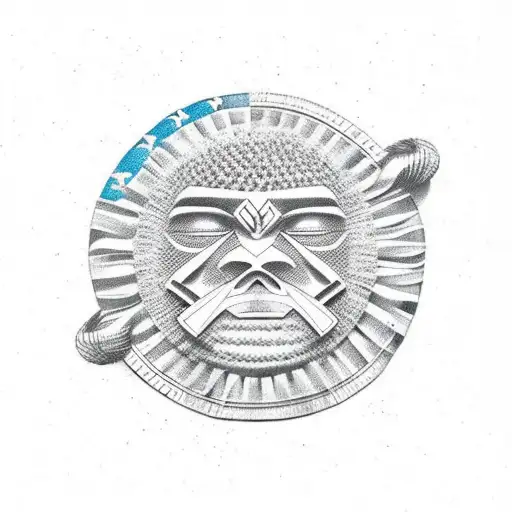 Polynesian , no purple, no flowers, American flag tattoo design idea