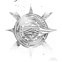 water color, Polynesian, no purple, no flowers, American flag tattoo design idea