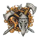 axe and mace tattoo design idea