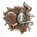 axe and mace tattoo design idea