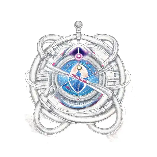 Celestial twins representing the Gemini zodiac sign intertwined with a stethoscope to symbolize your occupation as a nurse tattoo design idea