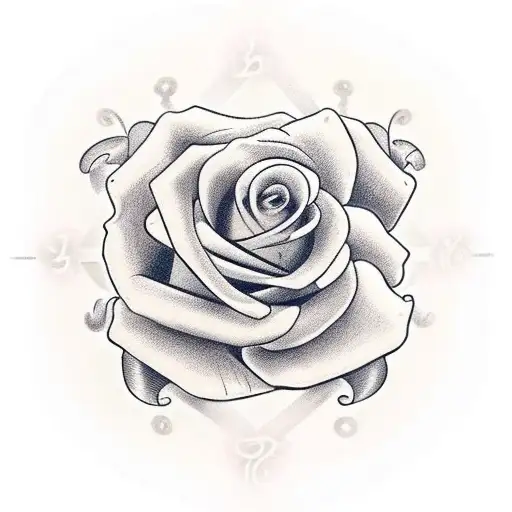 A delicate rose intertwined with the Gemini symbol to showcase your love for both tattoo design idea