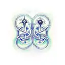 Celestial twins representing the Gemini zodiac sign intertwined with a stethoscope to symbolize your occupation as a nurse tattoo design idea