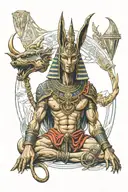 Anubis, King Yan and Libra tattoo design idea