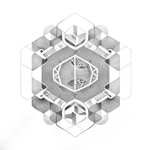 Hexagon Jeep tattoo design idea