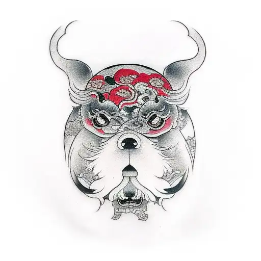 fu dog tattoo design idea