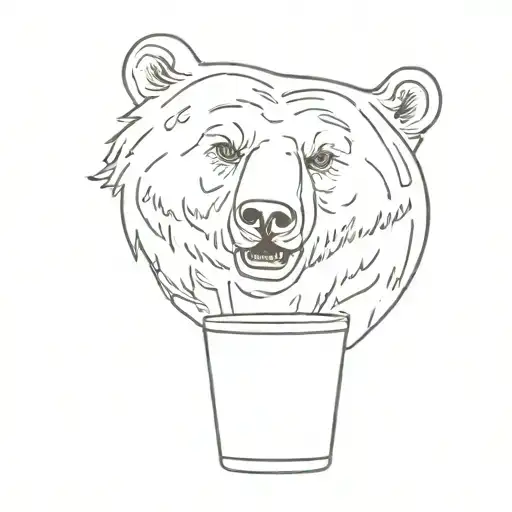 beer drink a bear tattoo design idea