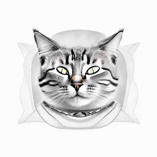 bent sleeping cat tattoo design idea