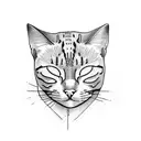 bent sleeping cat tattoo design idea